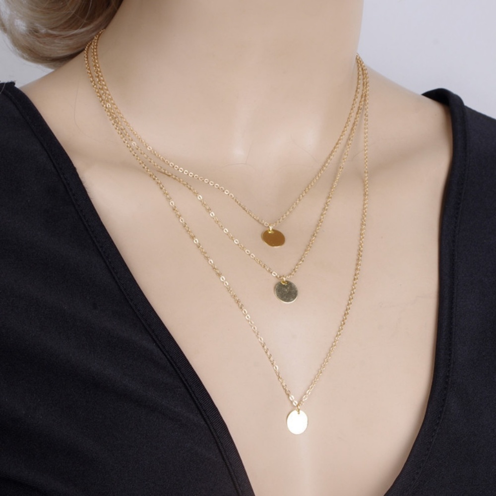 ❤️ 3/$30 Triple Layered Coin Necklace - Picture 3 of 5
